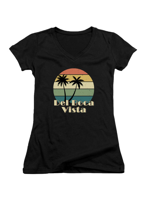 Del Boca Vista Retro Juniors V-Neck T-Shirt