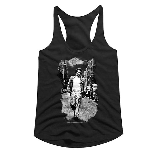 James Dean Ladies Racerback - Street Walk Bandw
