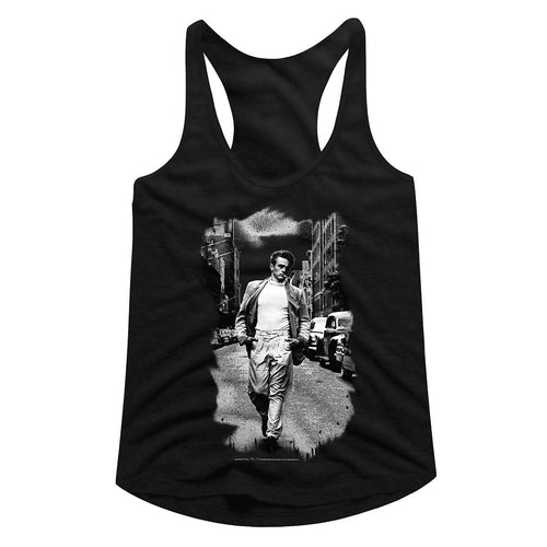 James Dean Ladies Racerback - Street Walk Bandw