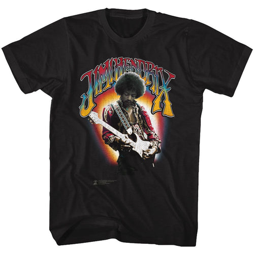 Black Jimi Hendrix t-shirt featuring Jimi Hendrix name design