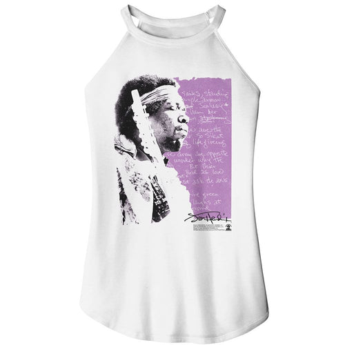 Jimi Hendrix Ladies Rocker Tank - Handwritten Lyrics