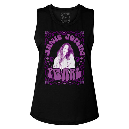 Janis Joplin Ladies Muscle Tank - Pearl