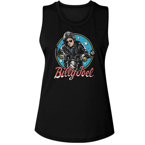 Billy Joel Ladies Muscle Tank - Bikes And Stars