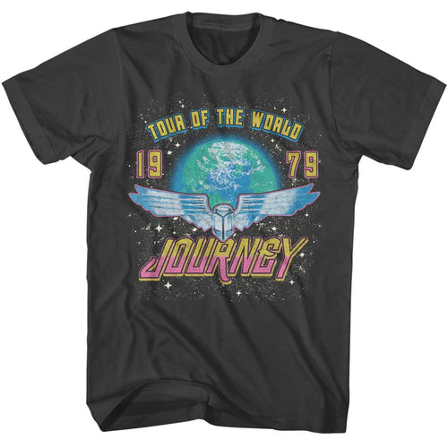 Smoke gray Journey t-shirt featuring Journey Tour Of The World design