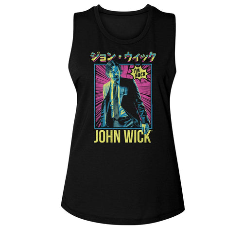 John Wick Ladies Muscle Tank - Neon Manga