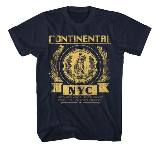 Navy John Wick t-shirt featuring John Wick Continental NYC design