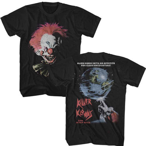 Black Killer Klowns from Outer Space t-shirt featuring an Oversized Klown Head design