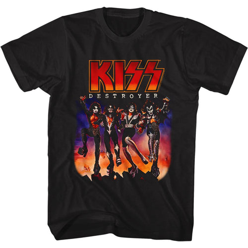 Black KISS t-shirt featuring KISS Destroyer 1976 album design