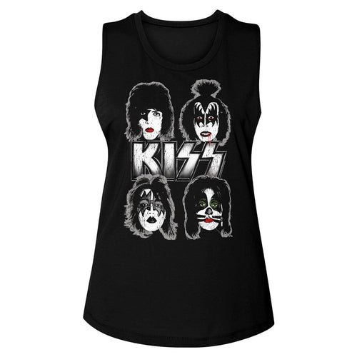 KISS Ladies Muscle Tank - Band Faces