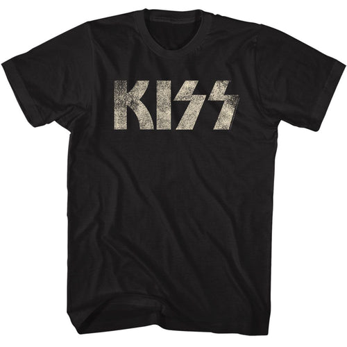 Black KISS t-shirt featuring KISS Logo design