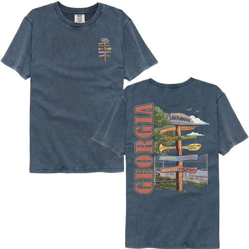Lantern Press Comfort Colors T-Shirt - Savannah Ga Sign