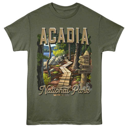 Lantern Press T-Shirt - Acadia Footpath