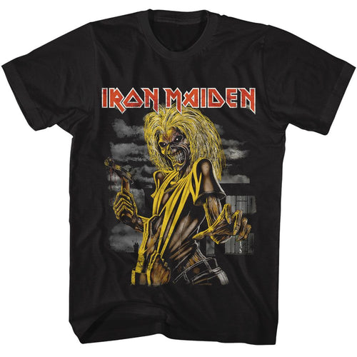 Black Iron Maiden t-shirt featuring Iron Maiden Killers Cover design