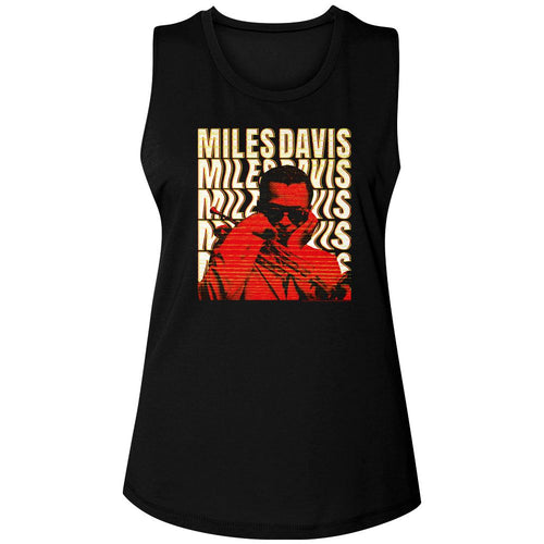 Miles Davis Ladies Muscle Tank - Warped Text