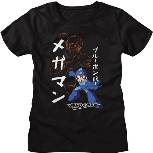 Mega Man Ladies Racerback - Solid And Outline