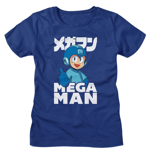 Mega Man Ladies T-Shirt - Thumbs Up