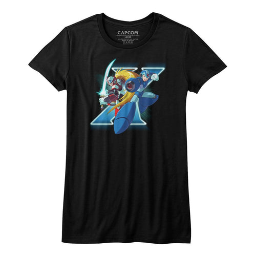 Mega Man Ladies T-Shirt - X And Zero