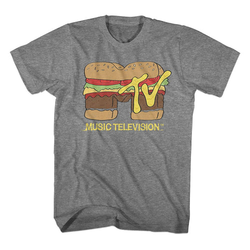 Burger MTV t-shirt in graphite heather