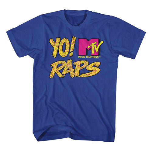 Yo! MTV Raps Texture MTV t-shirt in royal blue
