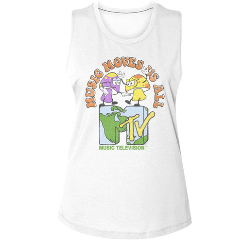 MTV Ladies Muscle Tank - Music Moves Us All