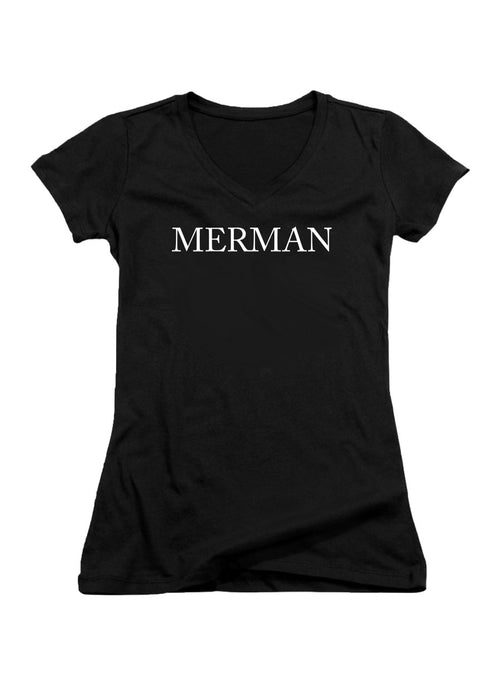 Black Merman Juniors V-Neck T-Shirt