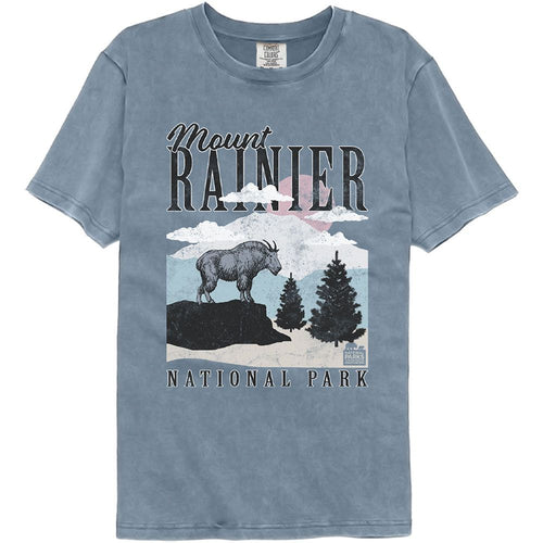 National Parks Comfort Colors T-Shirt - Rainier Minimalist Landscape