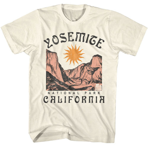 Natural National Parks t-shirt featuring a Yosemite Nouveau design