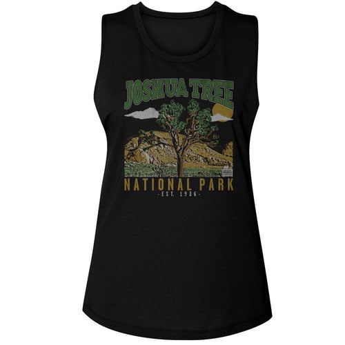 National Parks Ladies Muscle Tank - Joshua Tree Est 1936