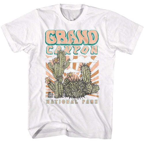 White National Parks t-shirt featuring a Grand Canyon cactus design