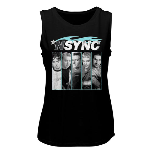 NSYNC Ladies Muscle Tank - Blue Flame