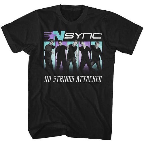 Black NSYNC t-shirt featuring an NSYNC Blue Purple design