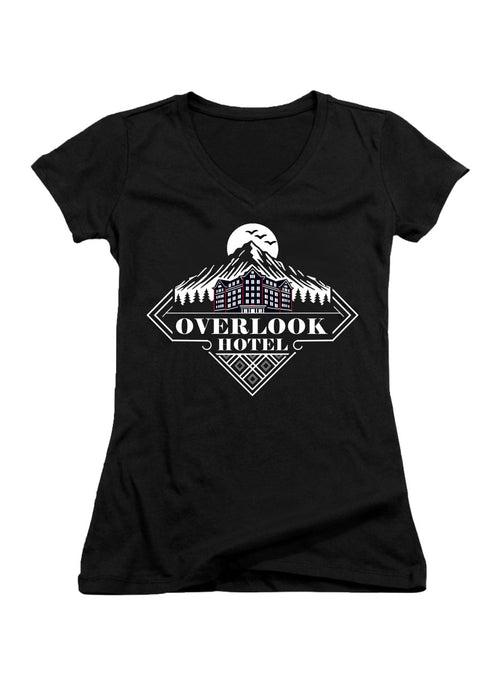 Black Overlook Hotel Juniors V-Neck T-Shirt