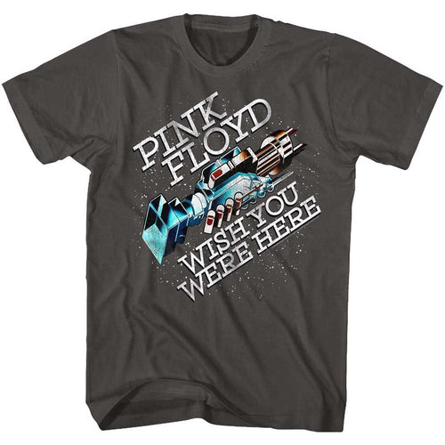 Smoke Gray Pink Floyd t-shirt featuring a Wish You Were Here in Space design