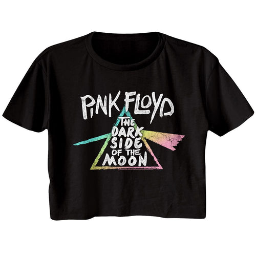 Pink Floyd Ladies Crop Top - Dark Side Gradient