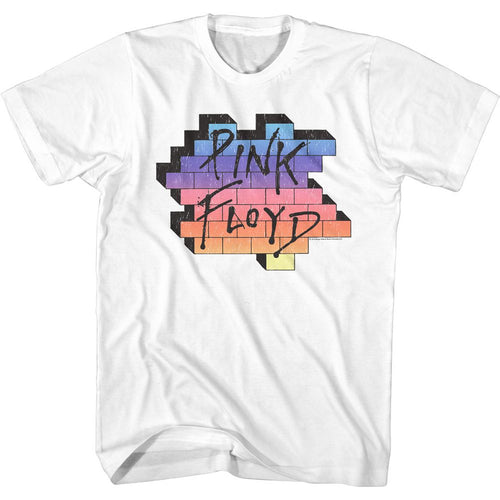 White Pink Floyd t-shirt featuring a Rainbow Wall design