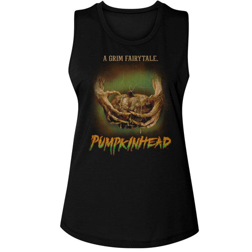 Pumpkinhead Ladies Muscle Tank - Claws Holding a Nasty Pumpkin