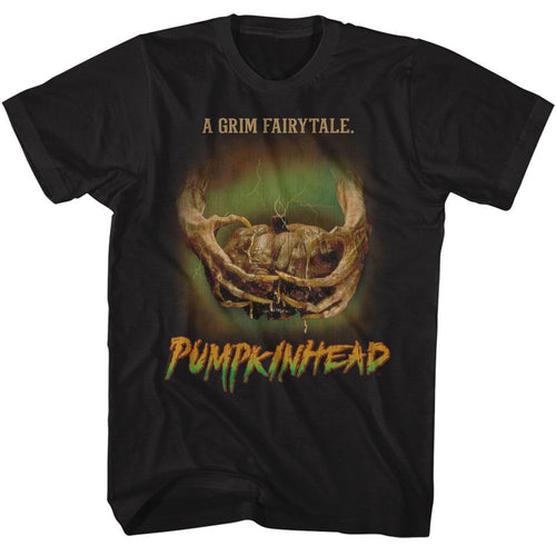 Black Pumpkinhead t-shirt featuring a Claws Holding a Nasty Pumpkin design