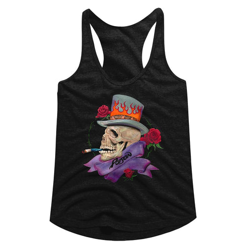 Poison Ladies Racerback - Smokin Skull