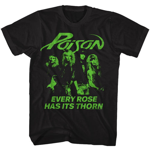 Black Poison t-shirt featuring an Every Rose Has Its Thorn design