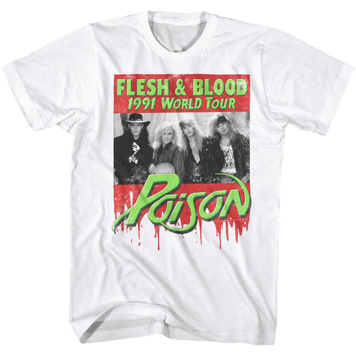 White Poison t-shirt featuring a Flesh and Blood design