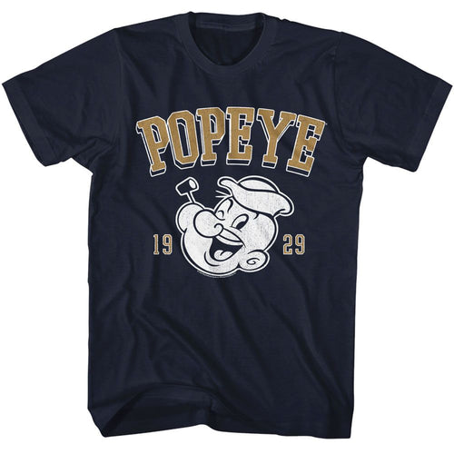 Navy Popeye t-shirt featuring a Popeye Athletic design
