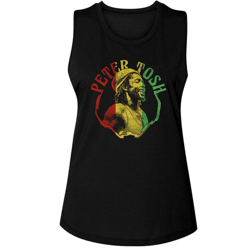 Peter Tosh Ladies Muscle Tank - Rasta Colors
