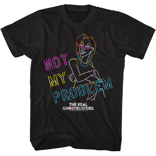 Black The Real Ghostbusters t-shirt featuring a The Real Ghostbusters Rgb Not My Problem design