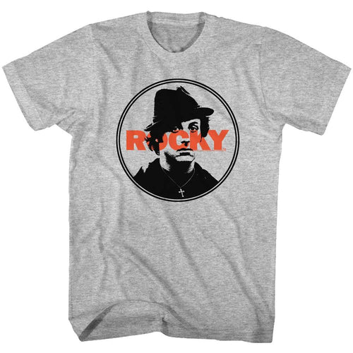 Gray Heather Rocky t-shirt featuring a Rocky Stamped design