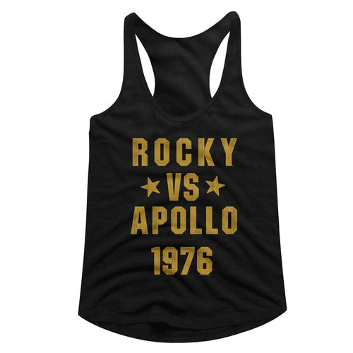 Rocky Ladies Racerback - Rocky vs Apollo - Black
