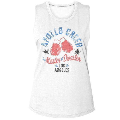 Rocky Ladies Muscle Tank - Rocky Master of Disaster - White