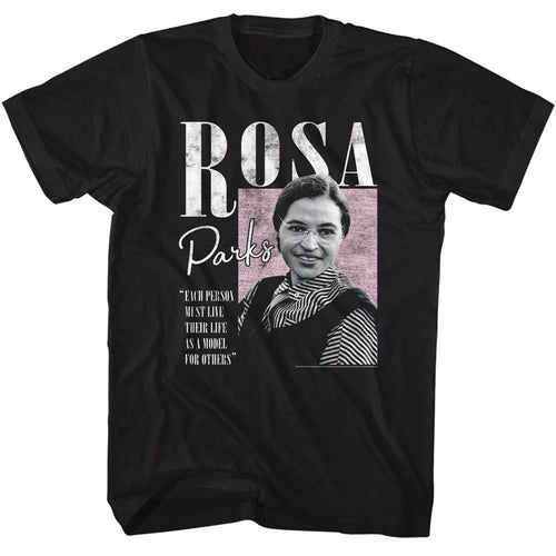 Black Rosa Parks t-shirt featuring a Model for Others design