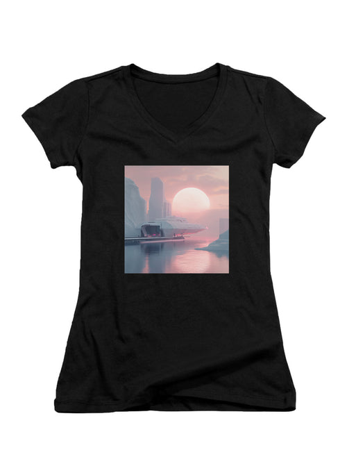 Black Ready to Go Juniors V-Neck T-Shirt