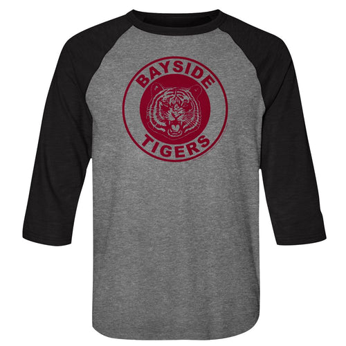 Saved by the Bell 3/4 Raglan - Bayside Tigers - Gray Heather