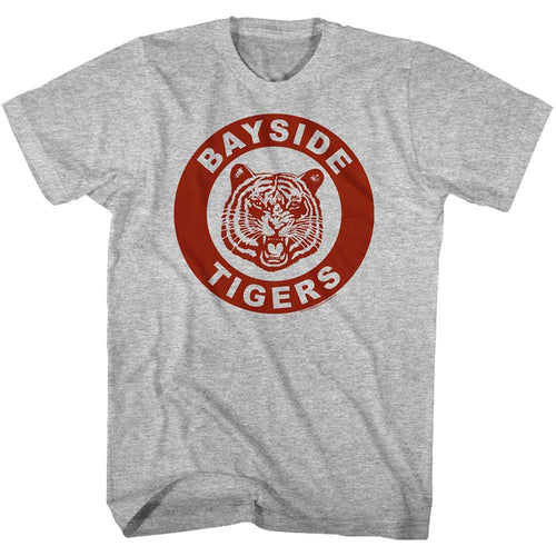 Gray Heather Saved by the Bell t-shirt featuring a Bayside High redux design